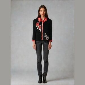 That Sweater Applique Embroidered Knit Cardigan